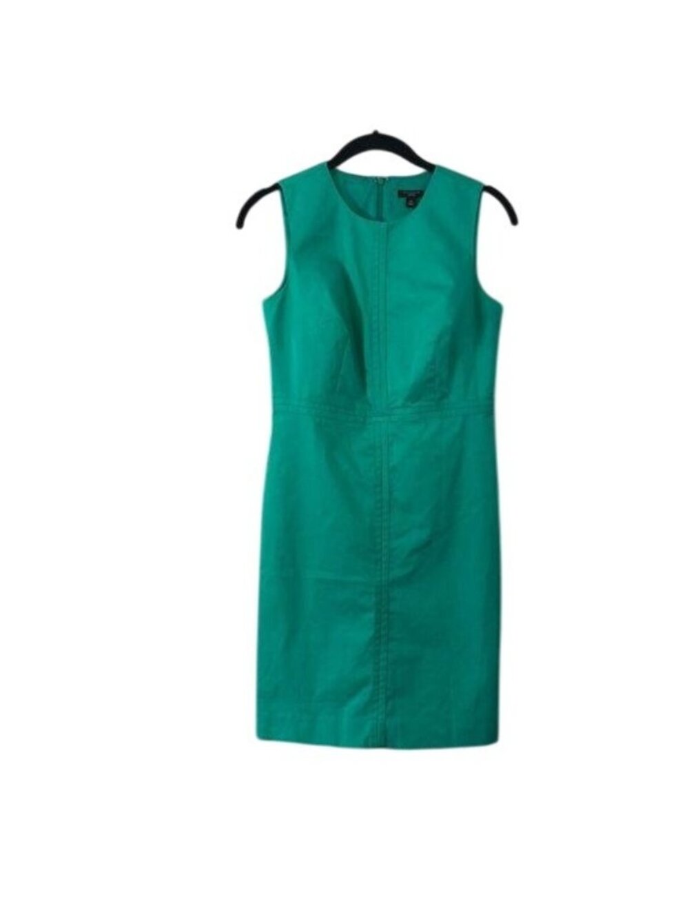 Ann Taylor Womens Green Sheath Dress 2P Petite Sleeveless Cotton Blend